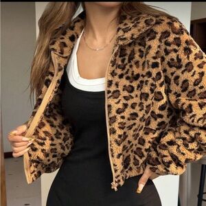 Leopard Print Bomber Jacket